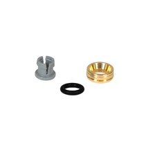 Tube OD Metal Half Cartridge, 1/4, Brass Body, Gray Acetal Collet, Nitrile O-ring